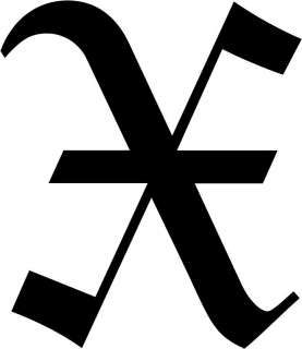 Old English Letter X Initial Decal 9.75 choose color!  