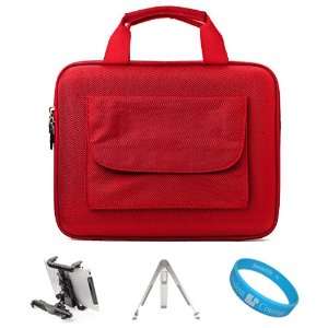 : Nylon Red Durable Cube with Pocket Series Carrying Case with Pocket 