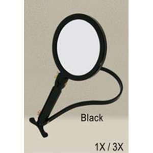   Hand Mirror Black 1 and 3 x Times Magnification Womens Cosmetic Mirro