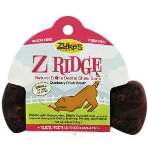 Zukes Z Ridge Cranberry Fresh Breath Natural Edible Dental Bone Dog 