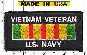   US NAVY Service Ribbon Iron On Patch USA MADE   FREE SHIP  
