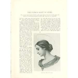  1895 Saint Cecilia The Patron Saint of Music illustrated 