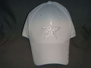 DALLAS COWBOYS REEBOK WHT/WHT STAR HAT CAP SIZE L/XL  