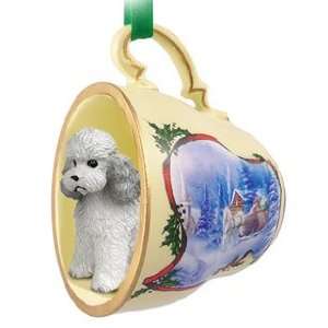   Poodle Sportcut Christmas Ornament Sleigh Ride Tea Cup