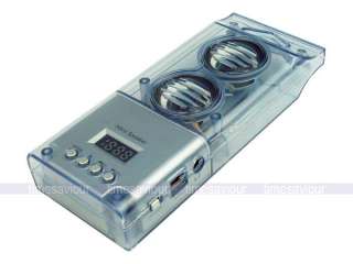Clear Blue 3.5mm Portable Speaker Micro SD USB Drive MP3 Player with 