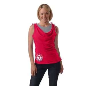  Texas Rangers Womens Double Hit Layered Tank Top: Sports 