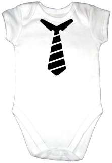 BLACK TIE Colour Baby Grow Vest Shirt Body Suit Babygro  