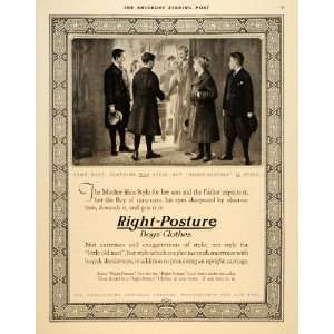  1919 Ad Right Posture Boys Clothes Mother Son Father 