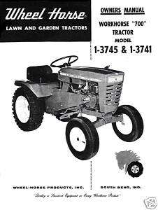 Wheel Horse 700 Owners Manual No. 1 3745   1 3741  