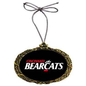 Cincinnati Bearcats   Classic Logo   Gold Holiday Ornament  