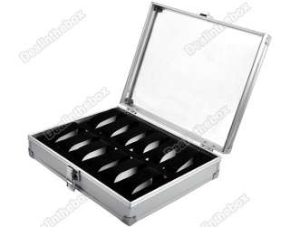  Display Storage Box Case Jewelry Aluminium Square Organizer Slots