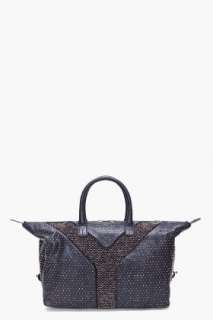 Yves Saint Laurent black studded easy rock duffle bag for women 