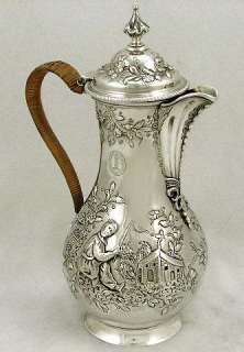 Chinese English Sterling Silver George III Coffee Pot 1770 Family 