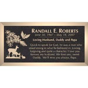  Deer Bird Rabbit Branch   Cast Bronze Memorial Grave 