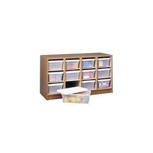  Safco Oak Supplies Organizer with Storage Boxes