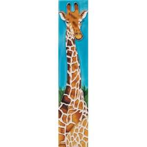    Hand Painted Giraffe Ceramic Art Tile 3x16in