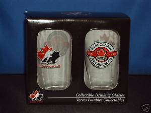 Team Canada Hockey Collectible Pint Drinking Glass Set  