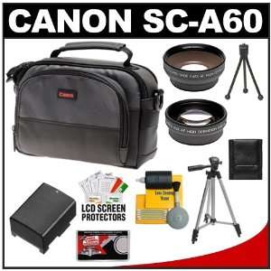 Video Camcorder Case + BP 808 Battery + Telephoto & Wide Angle Lenses 