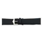   Watches 18mm Flat Black Leather Silver tone Buckle Watch Band Size 18