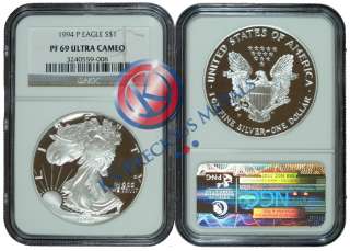 1994 P Proof $1 American Silver Eagle NGC PF69 PF 69 UC  