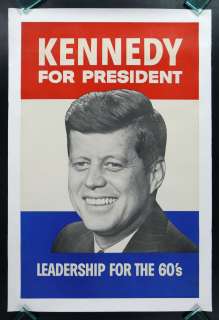 KENNEDY FOR PRESIDENT * POLITICAL CAMPAIGN POSTER 1960  