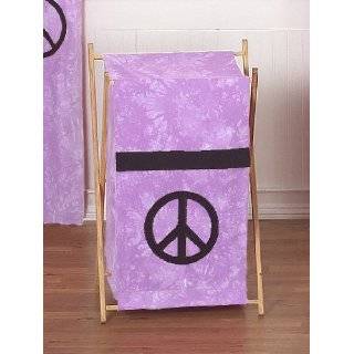   Clothes Laundry Hamper for Purple Groovy Peace Sign Tie Dye Bedding