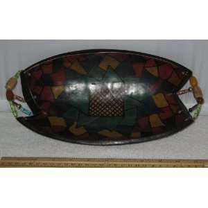  12 Oval Hand Carved Beaded Wooden Bowl From Africa #1 