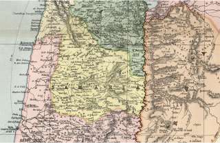Large Folio Antique 1893 Bacon Atlas Map of PALESTINE  