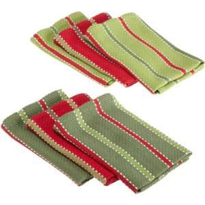  Happy Holly Days Striped Heavyweight Kitchen Cloth, Set of 