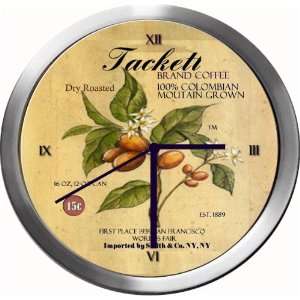  TACKETT 14 Inch Coffee Metal Clock Quartz Movement 