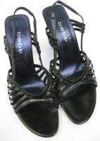 Bebe Womens Black Pumps Strappy Slingback Heels 4 Leather Sole Size 7 