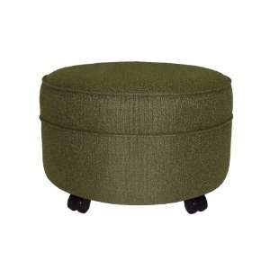   Mossy Green Fabric Round Extra Large Ottoman: Everything Else