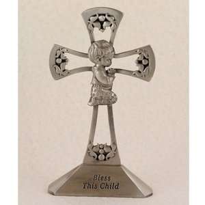    4 Pewter Stng Boy Baptism First Communion Cross Gift: Baby
