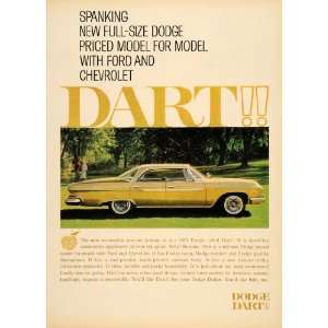 1960 Ad Yellow Vintage 61 Dodge Dart Family Size Cars   Original 