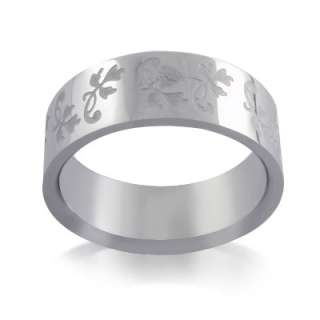 30 gm Stainless Steel Flower Engraved Ring (ILRS 3)  