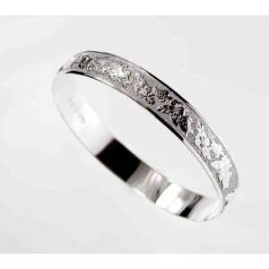Silver Hibiscus Flower Turtle One Tone Bangle, 7.5IN, Silver width 