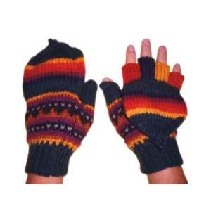  Alpaca Mittens Gloves / Unisex / Hand Made / Green 