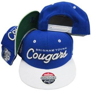 BYU Brigham Young Cougars Script Blue / White Two Tone Plastic 