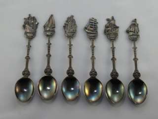 Delft souvenir silver spoon set vintage Holland  