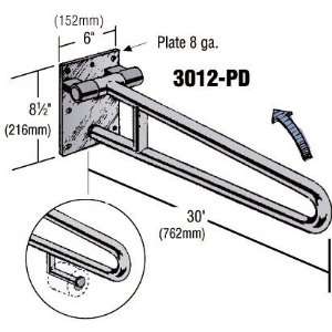   Steel, Alloy 304 Bright 1 1/2inch Swingup Bar W/Toilet Paper Dispenser