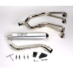 Exhaust System With Chrome Header Pipe And Polished Aluminum Oval 