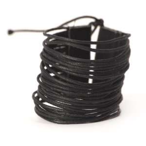  Black multi string cotton natural wristband bracelet by 