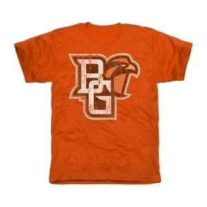 com Bowling Green State Falcons Distressed Primary Tri Blend T Shirt 