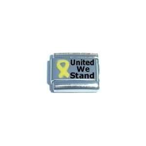  United We Stand Enamel Yellow Ribbon Laser Etched Italian 