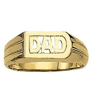  14K Yellow Gold Mans DAD Ring: Jewelry