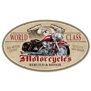 24 x 14 Oval Sign   World Class Motorcycles Kitchen 
