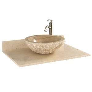  31 Marble Vanity Top for Vessel Sink   No Faucet Drilling 