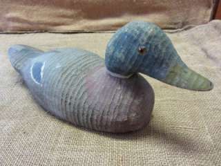 Vintage Wooden Duck Decoy Glass Eyes > Antique Old Decoys Hunting 