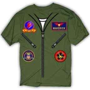 New Authentic Top Gun Flight Suit Adult T Shirt Size Large   
