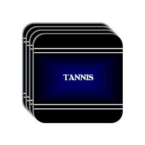 Personal Name Gift   TANNIS Set of 4 Mini Mousepad Coasters (black 